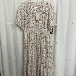 DÔEN Floral brand new Button-Down Dress